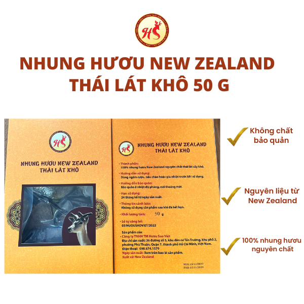 50g Nhung Hươu New Zealand Thái Lát Khô