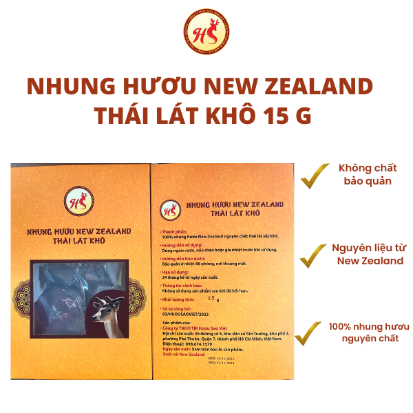 15g Nhung Hươu New Zealand Thái Lát Khô