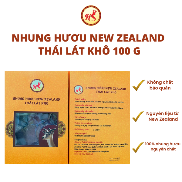 100g Nhung Hươu New Zealand Thái Lát Khô